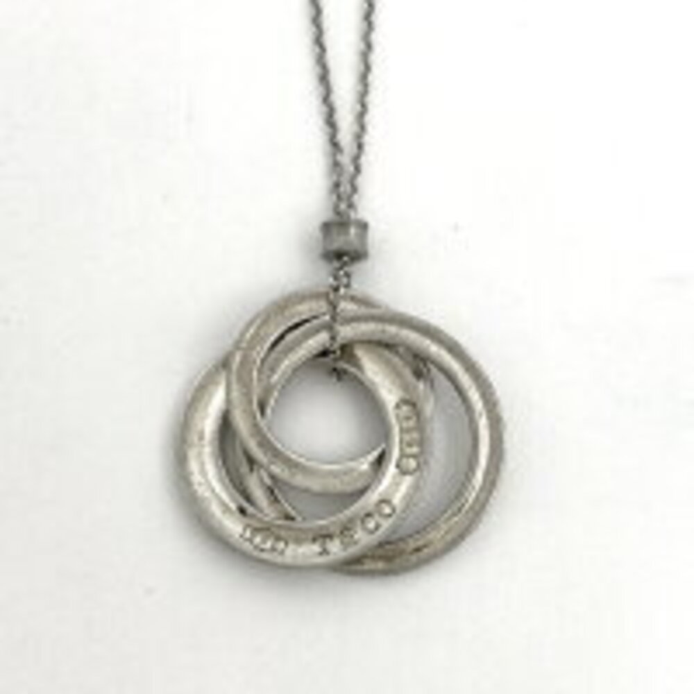 Tiffany Co Triple Circle Necklace Sterling Silver